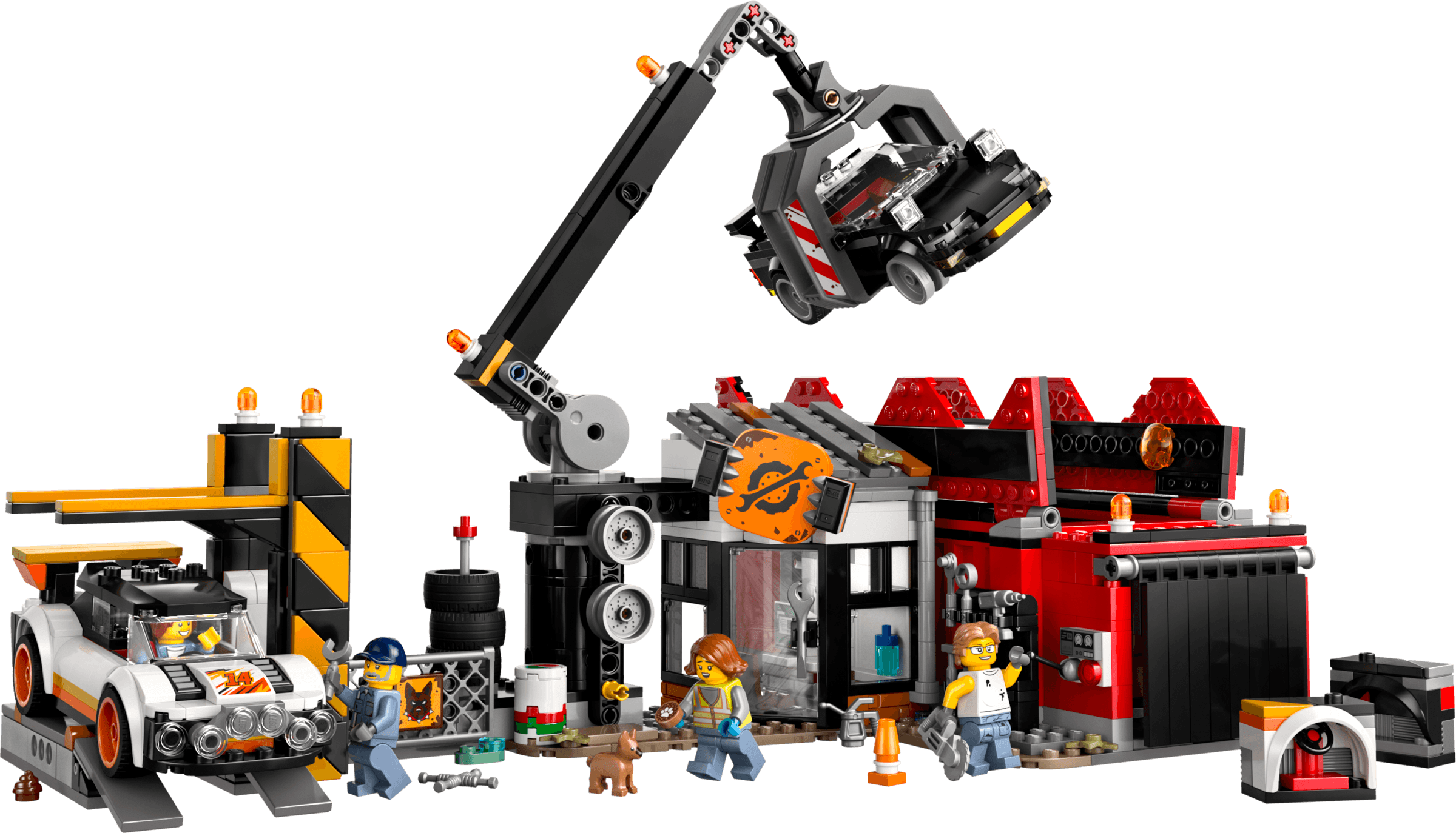 מגרש גרוטאות עם מכוניות