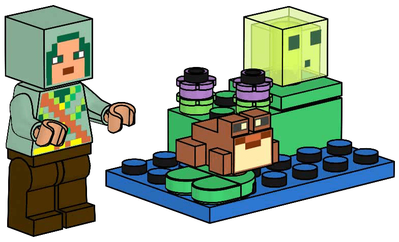 Hero with Frog and Slime