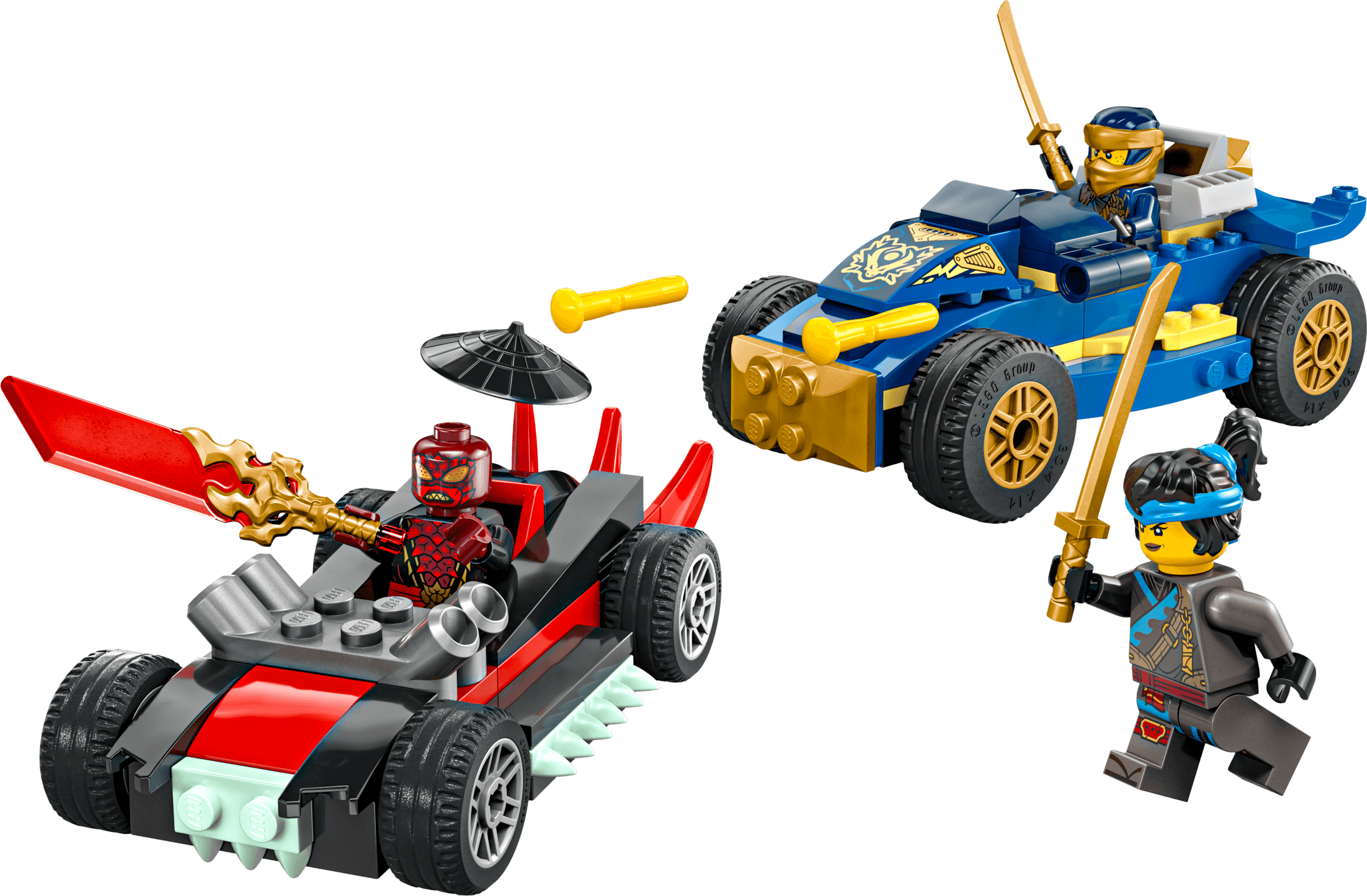 רוג נגד דריקס בדו-קרב מכוניות מרוץ